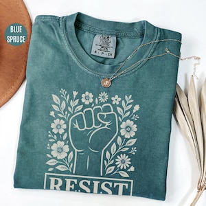 Comfort Colors 90s Vintage Resist Shirt, Y2k Resist Shirt, Political Protest Shirt, Anti Trump Shirt, LGBT Rights, Gender Equality, Feminist