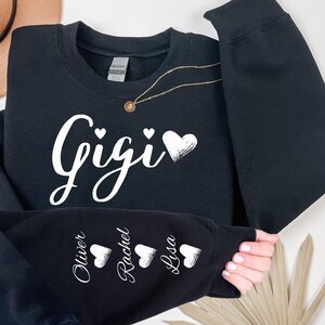 Personalized Gigi Sweatshirt With Grandkids Names: Custom Grandma Gift