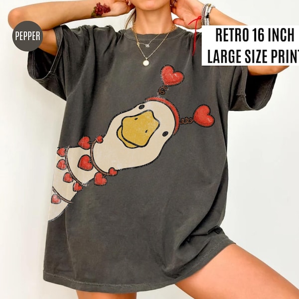 Retro Valentine Goose Shirt, Comfort Colors Funny Valentine Goose Shirt, Valantine's Day T-Shirt, Be Mine Shirt, Cute Goose Retro Love Shirt
