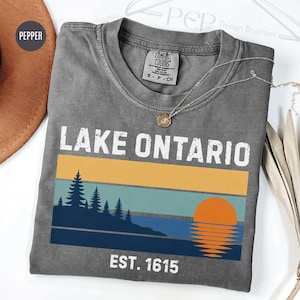 Comfort Colors® Lake Ontario Tee, Anti Trump Shirt, Lake Ontario Great Lake Tee, Great Lakes Sunset Graphic T-Shirt, Lake Ontario Forever image 4