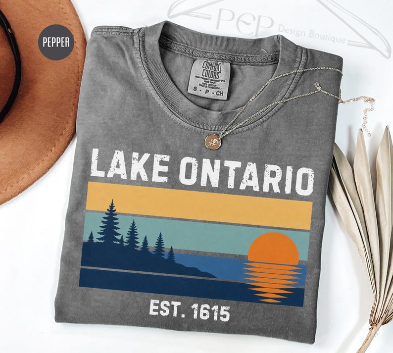 Comfort Colors® Lake Ontario Tee, Anti Trump Shirt, Lake Ontario Great Lake Tee, Great Lakes Sunset Graphic T-Shirt, Lake Ontario Forever image 4