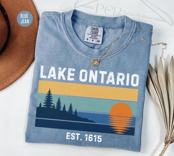 Comfort Colors® Lake Ontario Tee, Anti Trump Shirt, Lake Ontario Great Lake Tee, Great Lakes Sunset Graphic T-Shirt, Lake Ontario Forever