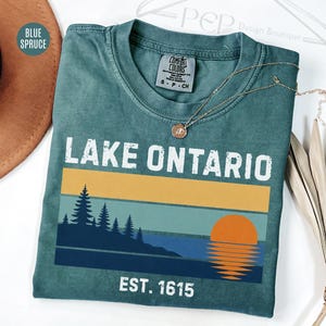 Comfort Colors® Lake Ontario Tee, Anti Trump Shirt, Lake Ontario Great Lake Tee, Great Lakes Sunset Graphic T-Shirt, Lake Ontario Forever image 6
