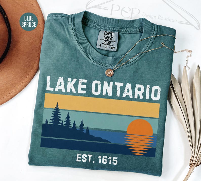 Comfort Colors® Lake Ontario Tee, Anti Trump Shirt, Lake Ontario Great Lake Tee, Great Lakes Sunset Graphic T-Shirt, Lake Ontario Forever image 6