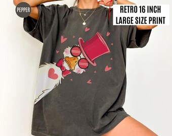 Comfort Colors Funny Valentine Goose Shirt, Pink Bow Tie Valentine Tee, Trendy Valentines Day Gift, XoXo Preppy T-Shirt, Gift For Boyfriend