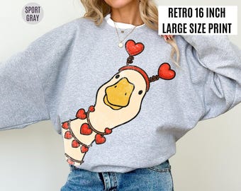 Retro Valentine Goose Sweater, Funny Valentine Goose Sweatshirt, Valantines Day Sublimation, XoXo Be Mine Shirt, Cute Goose Retro Love Shirt
