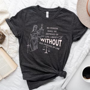 Due Prozess des Rechts Anti-Maga-Shirt, 5.Änderung Shirt, Geschenk für Demokrat-Protest-T-Stück, progessives freiheitliches T-Shirt, Verfassungsurkunde