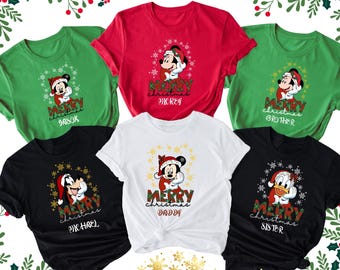 Custom Disney Christmas Shirt, Family Matching Tees, Personalized Gift