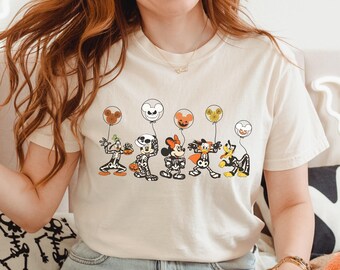 Comfort Colors Mickey and Friends Halloween T-Shirt,Disneyland Fall Tee
