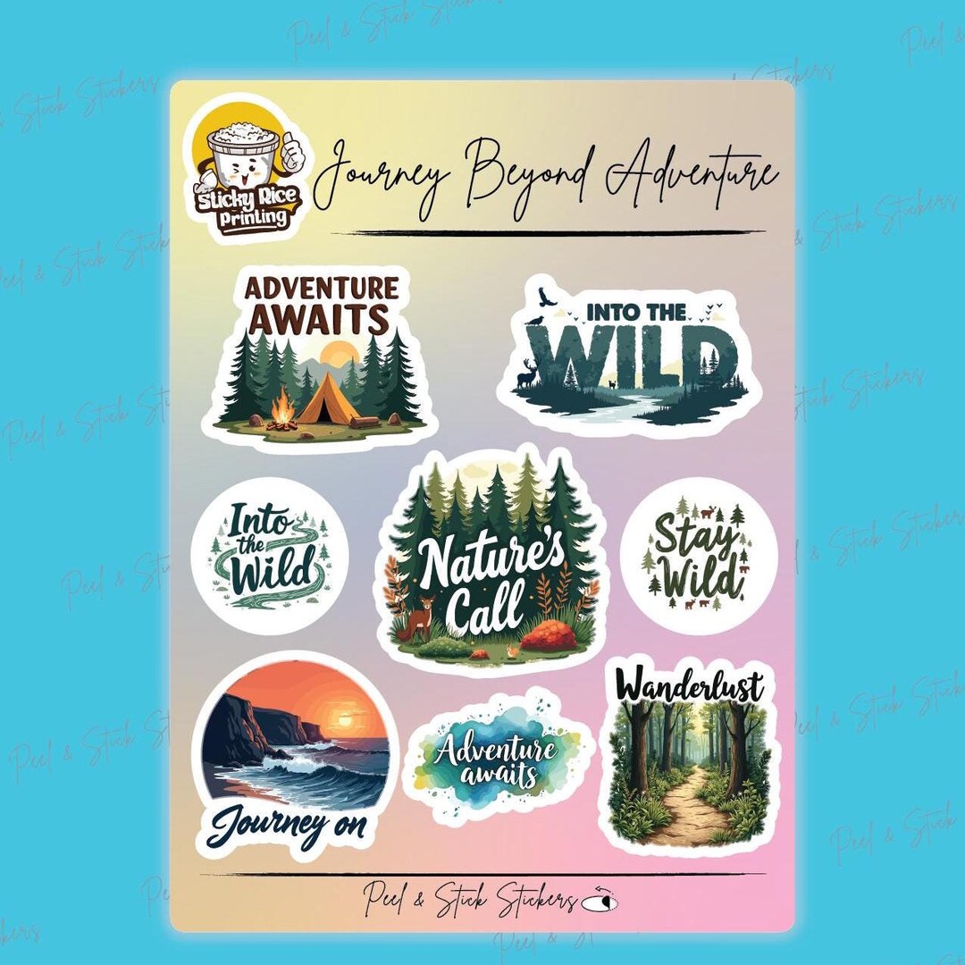 Adventure Outdoor Stickers for Camping, Travel, Laptops, Water Bottles ...
