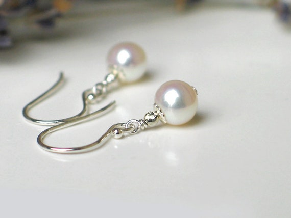 Petite Pearl Earrings 5 6.5mm Ivory White Freshwater Pearl | Etsy