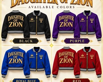 Ladies "Daughter of Zion"waist length Letterman Jacket