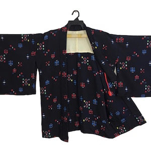 Vintage Kimono Japanese Traditional Noragi Haori Hanten Jinbei Cardigan Happi Jacket Pattern Yukata Design B046