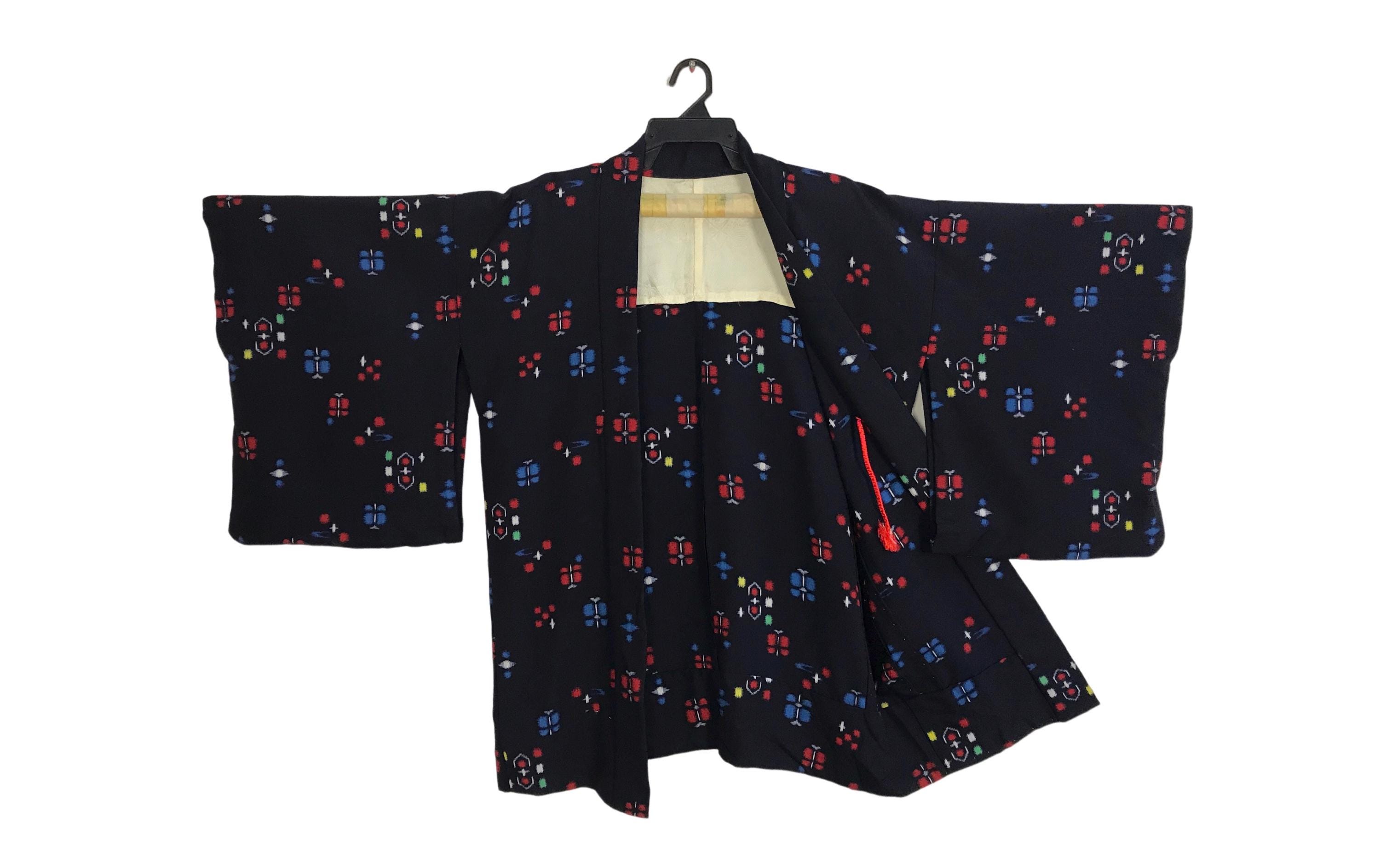 Vintage Kimono Japanese Traditional Noragi Haori Hanten Jinbei Cardigan Happi Jacket Pattern Yukata Design B046