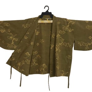 Vintage Kimono Japanese Traditional Noragi Haori Hanten Jinbei Cardigan Happi Jacket Pattern Roses B020 Distressed kimono