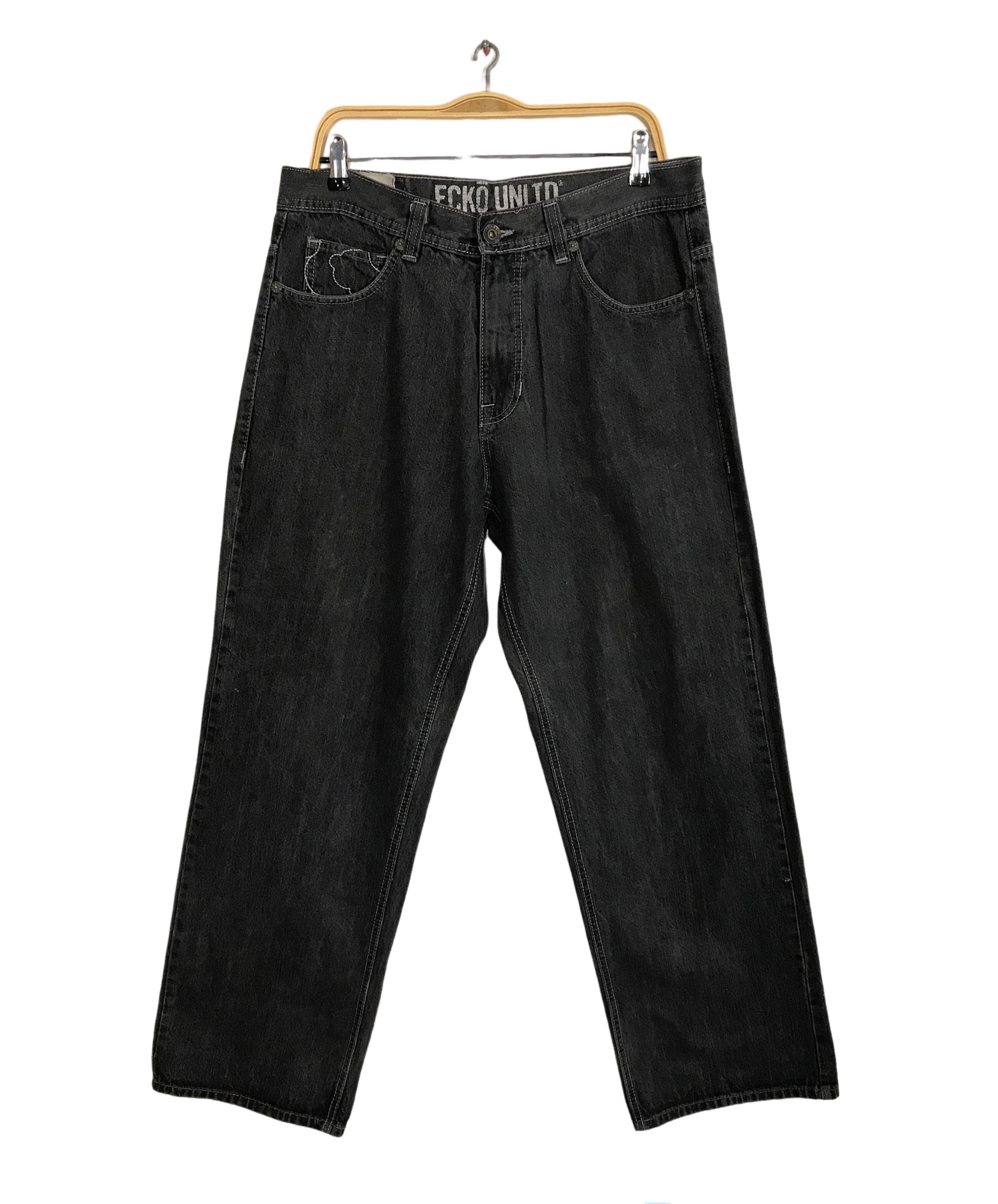ECKOUNLTDブラックバギーデニムw34 ECKOUNLTDブラックバギーデニムw34