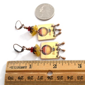 Faux Zinn Heißluftballon Ohrringe antike Kupfer Handwerker | Etsy