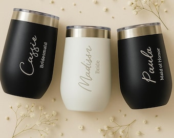 Personalized Bridesmaid Tumbler Engraved, bridesmaid proposal Name Cup, Custom Stainless Steel Bachelorette Party Gift