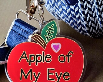 Apple of My Eye Keychain, Acrylic Bag Charm Epoxy, Add Sticker Pin Bundle