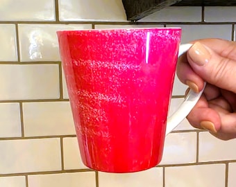 Springtime Pink Latte Mug, Painterly Design