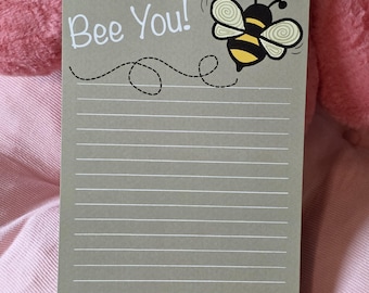 Bloc de notas "Bee You", diseño divertido, papelería, diseño de abeja, 50 hojas
