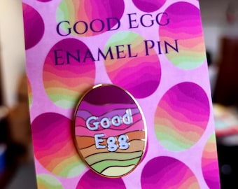 Good Egg Enamel Pin: Rainbow Springtime Gift