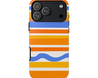 Citrus Orange Stripes Phone Case| Tough Case