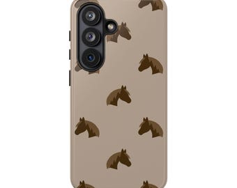 Horse Head Phone Case, Brown Equestrian Design, Durable Protective Cover
