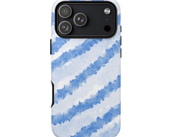 Chunky Blue Stripes Phone Case| Tough Case