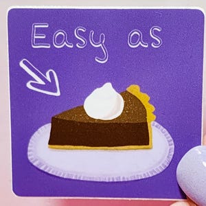 Adesivo de torta fácil como torta Adesivo de vinil Adesivo de torta de chocolate Adesivo roxo Adesivo de vinil fácil como torta