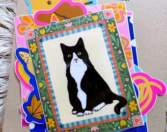 Cat Sticker Pack, 8 Cat Stickers, Vinyl decals