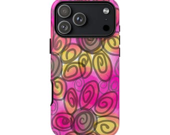Wonky Pink Floral Phone Case| Tough Case