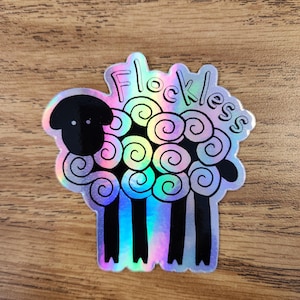 Schapen sticker holografisch gevlokt vel zonder gevlokt sticker gekrulde schapen sticker holografisch