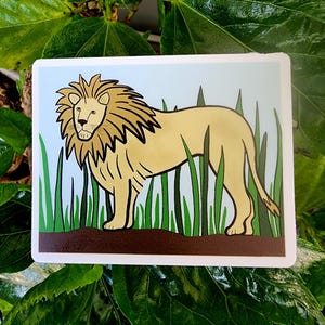 Lion Vinyl Sticker: Wildlife Art Decal