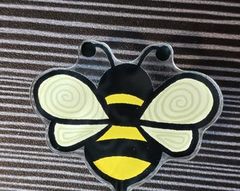 Acrylic Bee Bag Charm or Key Chain