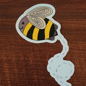 Bee Sticker Bumblebee Sticker Honey Bee Flying Bee Vinyl Sticker with Trail