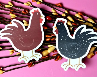 Huhn Aufkleber, schwarz gesprenkelte, rote Henne, künstlerisches Geflügel