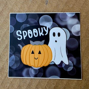 Spooky Halloween Stickers Ghost Spooky Sticker Pumpkin Sticker Halloween Fun Vinyl Stickers