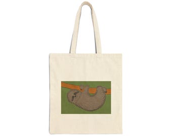 Bolsa de lona con diseño de perezoso: bolsa de supermercado reutilizable y ecológica