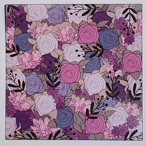 Sticker roze bloemen, vierkant, 2 inch vinyl