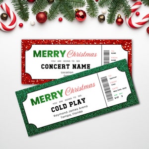 Weihnachts-Konzert-Fake-Karte | Überraschungsgutschein | Surprise Konzert Show Druckbare Vorlage | Sofortiger Download