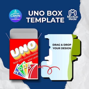 Redigerbar Canva-mall för spelkortsask, enkel dra-och-släpp, DIY-utskrivbar, Canva-ram, sublimeringsmall för tom pokerkortsask