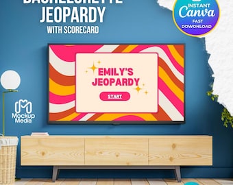 Bachelorette Jeopardy Canva Template, Bridal Jeopardy PowerPoint Game Template, Interactive Bachelorette Party Game, Editable in Canva