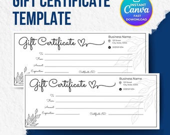 Modello di buono regalo modificabile: carta regalo moderna (download immediato)