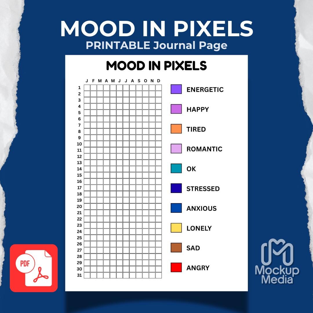 Mood Tracker Printable, Daily Emotion Journal Page, Monthly Log (PDF ...