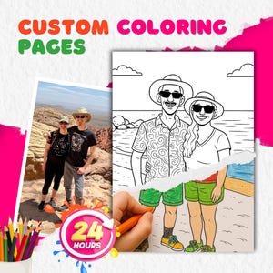 Custom Coloring Book, Kid Coloring, Pet Coloring, Personalized Photo To Coloring Page, Printable Coloring Book, Wedding Coloring book