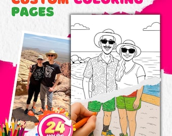 Custom Coloring Book, Kid Coloring, Pet Coloring, Personalized Photo To Coloring Page, Printable Coloring Book, Wedding Coloring book