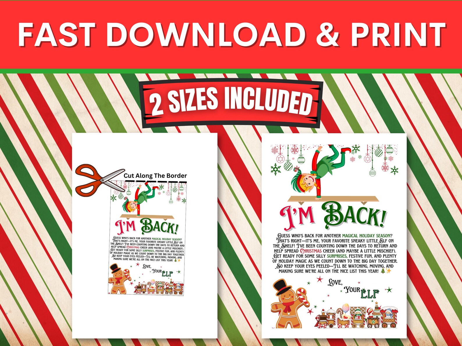 Printable I’m Back Elf Arrival Letter | Fun Elves Arrive for Christmas ...