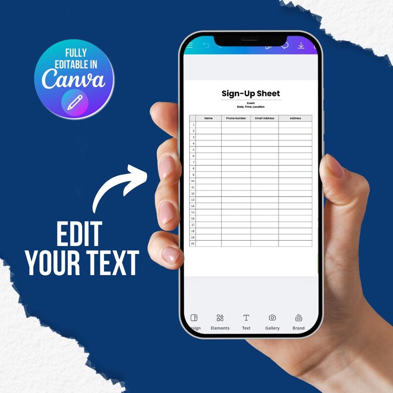 Editable Event Sign-up Sheet Canva Template (PDF) - Etsy Canada