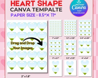Heart Photo Frame Canva Template, Valentine's DIY (Digital Download)